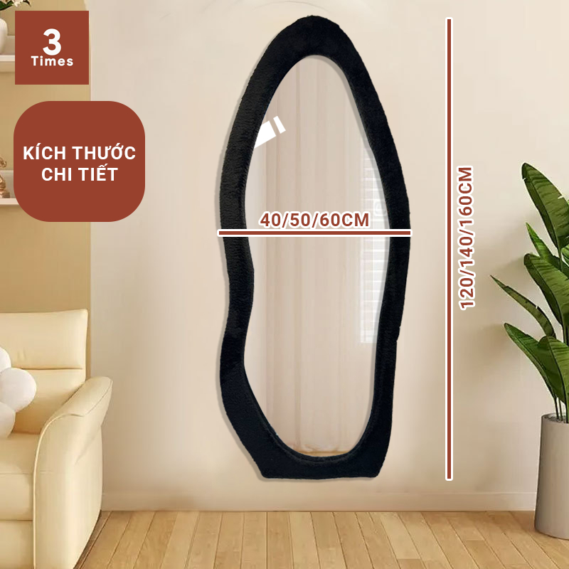 (BAO BỂ VỠ) Gương bọc vải hình mây, gương treo tường toàn thân có khung gỗ, soi siêu nét, hàng loại 1 nhiều kích thước