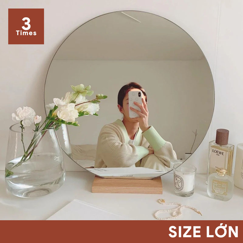 [SIZE LỚN] Gương Để Bàn, Cầm Tay Mini, Nhiều Kích Cỡ, Kèm Đế, Gương Được Mài Cạnh, Gương Để Bàn Trang Điểm