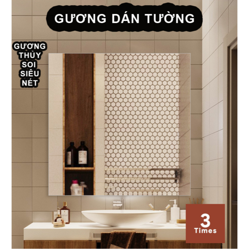Gương vuông dán tường, gương dán tường nhà tắm, bàn trang điểm giá siêu rẻ, bao bể vỡ, hàng chuẩn đẹp, Tặng kèo tuýp keo