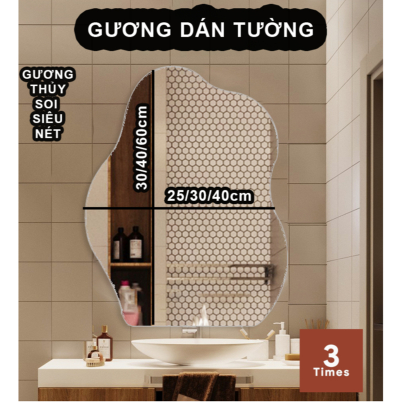 Gương vuông dán tường, gương dán tường nhà tắm, bàn trang điểm giá siêu rẻ, bao bể vỡ, hàng chuẩn đẹp, Tặng kèo tuýp keo