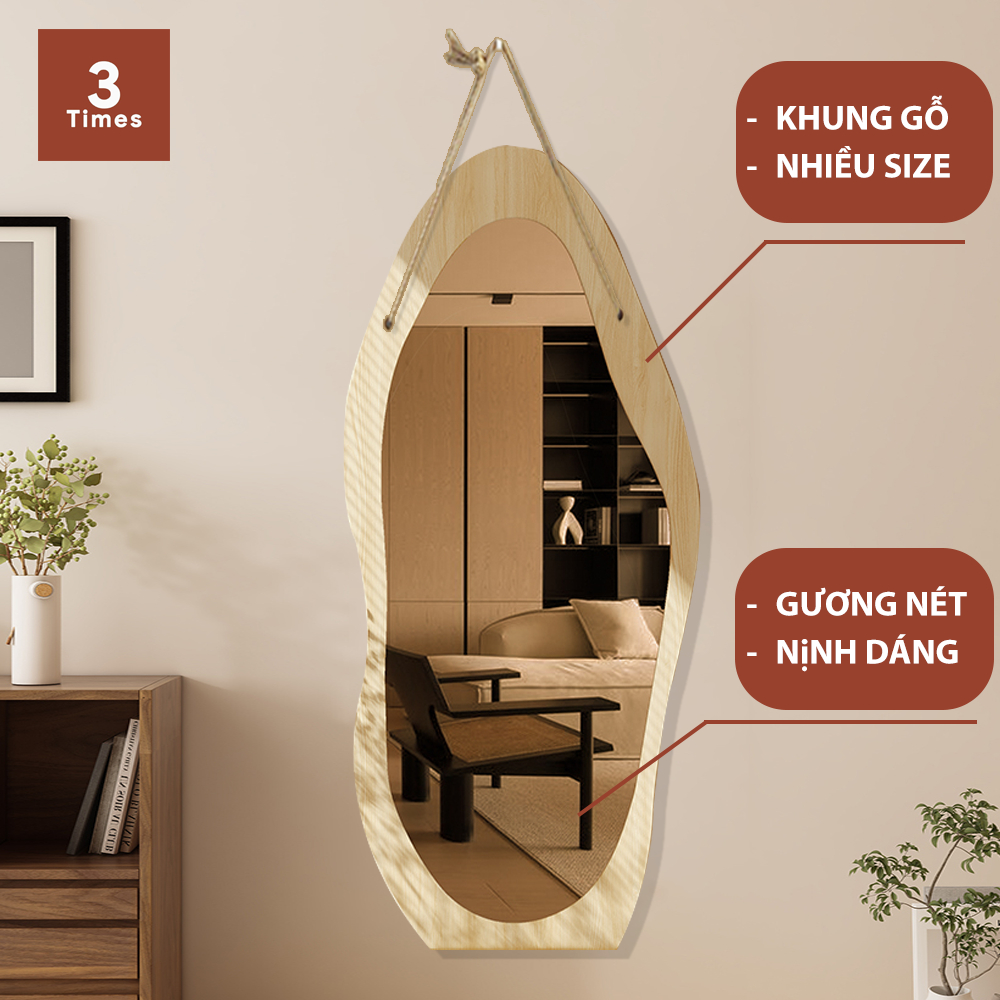 (BAO BỂ VỠ) Gương soi toàn thân, gương treo tường khung gỗ oval, decor phòng, soi siêu nét, hàng loại 1 nhiều kích thước