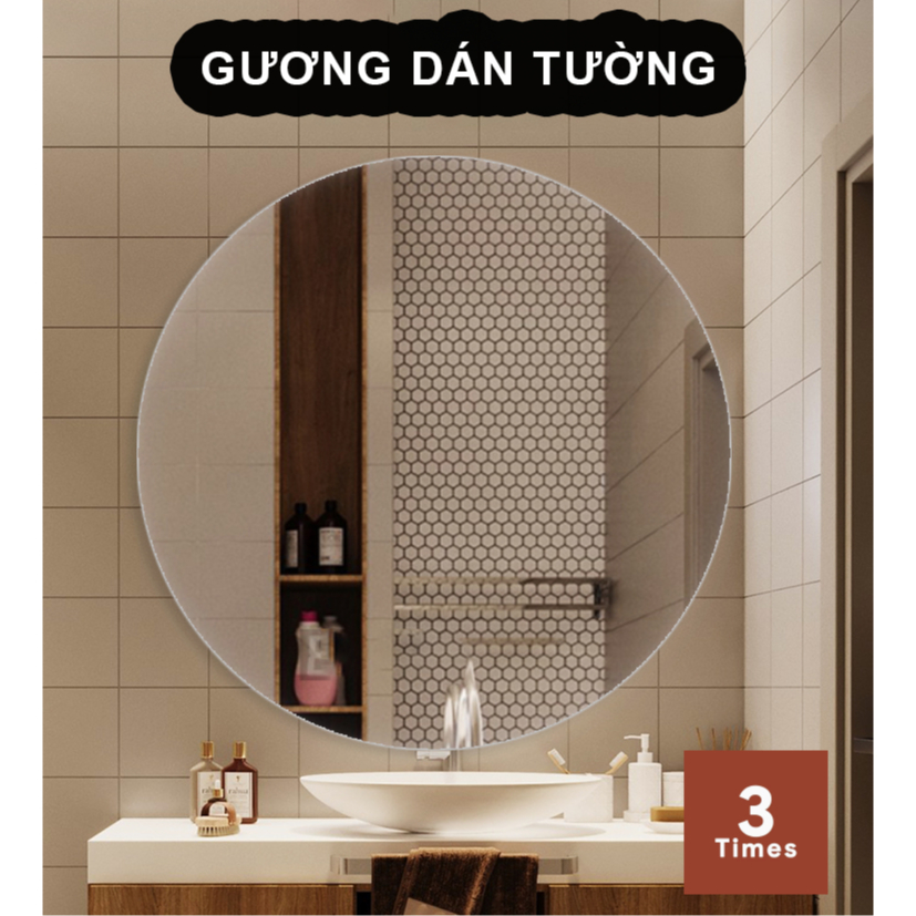 Gương tròn dán tường, gương dán tường nhà tắm, bàn trang điểm giá siêu rẻ, bao bể vỡ, hàng chuẩn đẹp, Tặng kèo tuýp keo