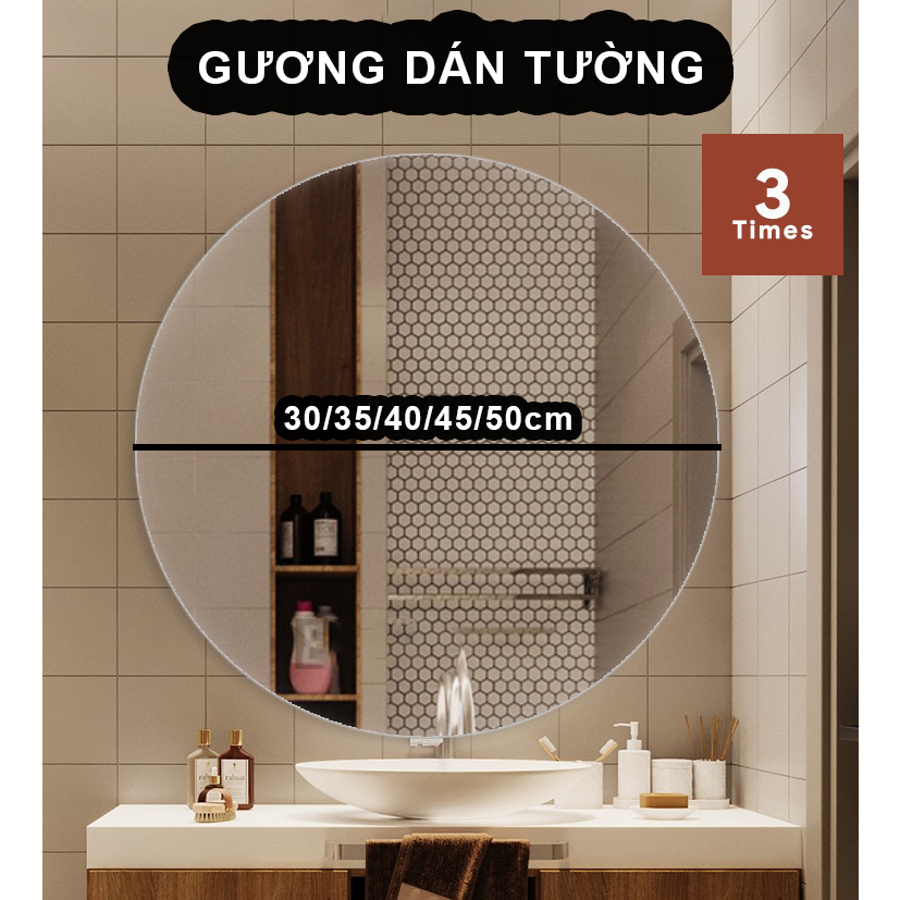Gương tròn dán tường, gương dán tường nhà tắm, bàn trang điểm giá siêu rẻ, bao bể vỡ, hàng chuẩn đẹp, Tặng kèo tuýp keo