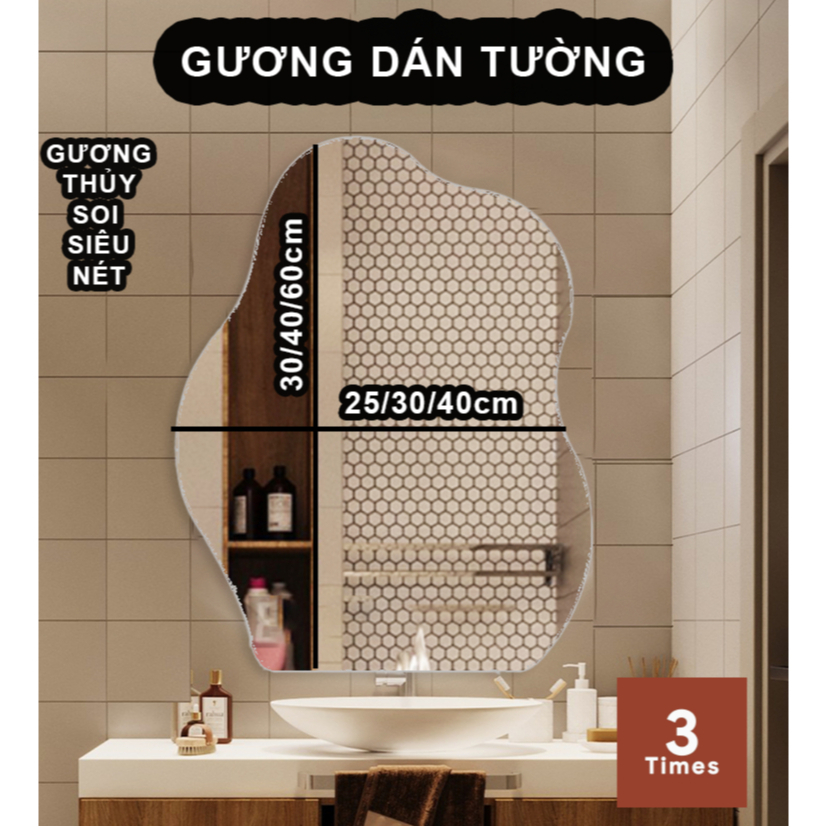 Gương tròn dán tường, gương dán tường nhà tắm, bàn trang điểm giá siêu rẻ, bao bể vỡ, hàng chuẩn đẹp, Tặng kèo tuýp keo