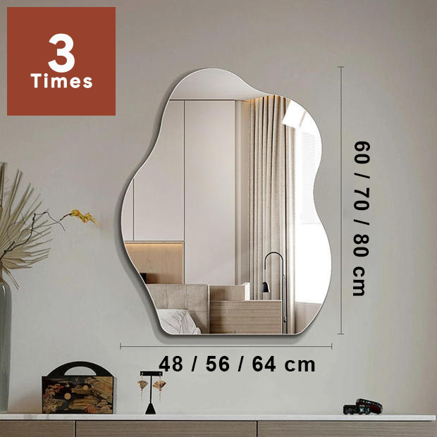 Gương treo tường hình mây, có led, gương treo bàn trang điểm, nhà tắm, decor showroom, bao bể vỡ, cảm ứng tắt mở