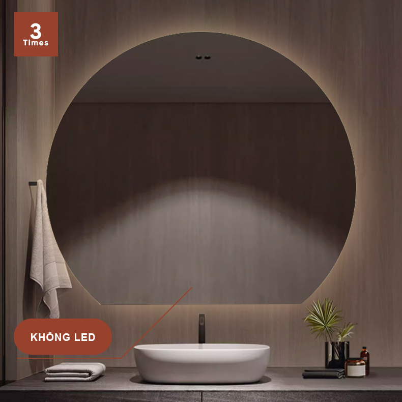 Gương tròn khuyết có led treo tường, gương tròn bán nguyệt, có cảm ứng trên gương, bao bể vỡ, treo tường decor rất đẹp