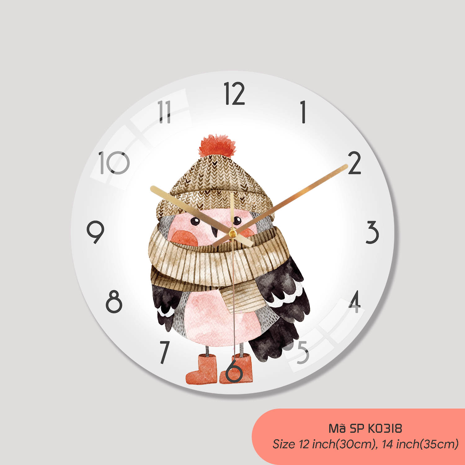 Tranh đồng hồ treo tường, đồng hồ trang trí mã K0318