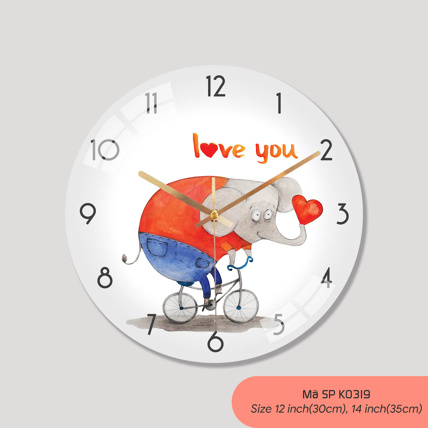 Đồng hồ trang trí đẹp, tranh đồng hồ treo tường đẹp mã K0319
