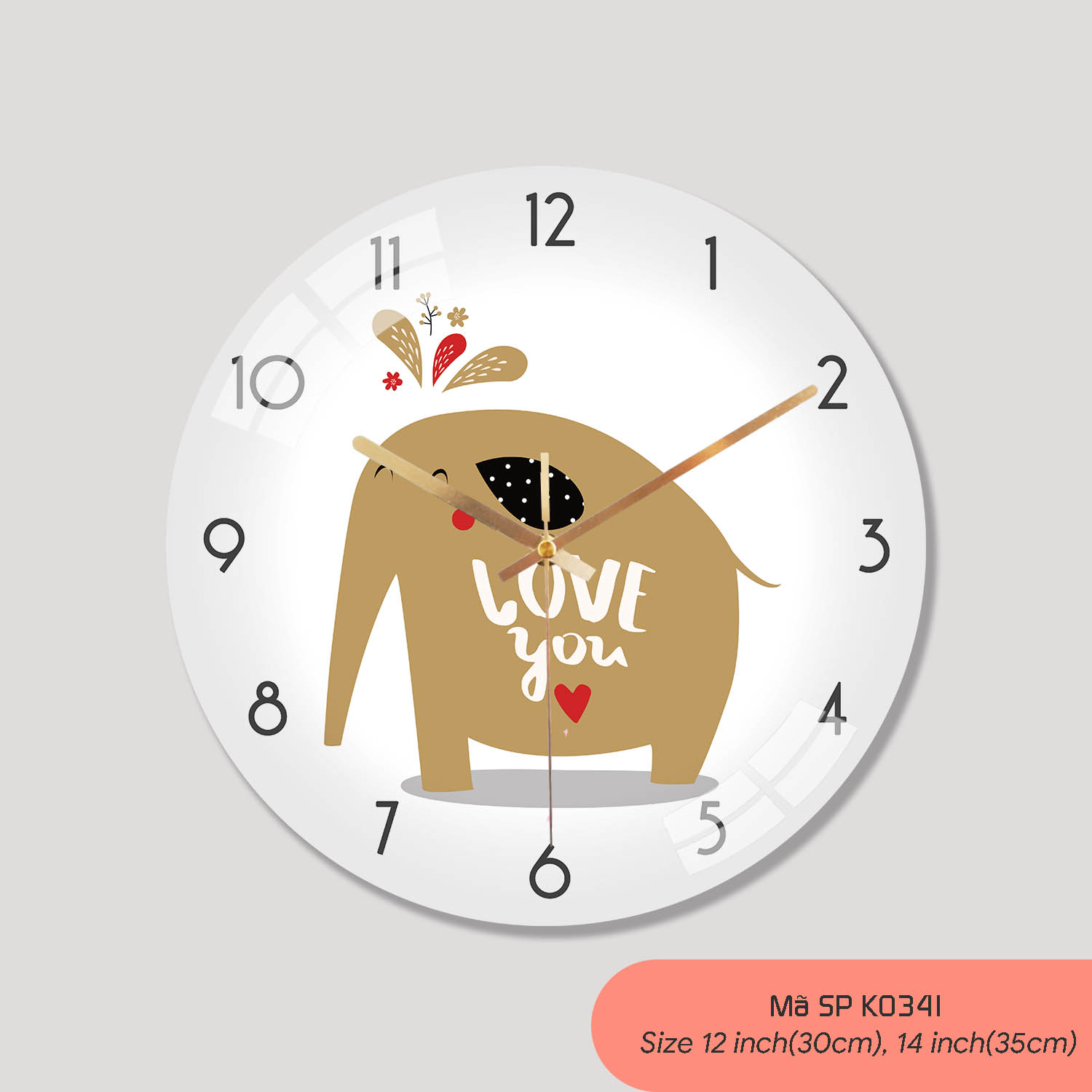 Tranh đồng hồ treo tường đẹp, đồng hồ treo tường phòng khách đẹp mã K0341