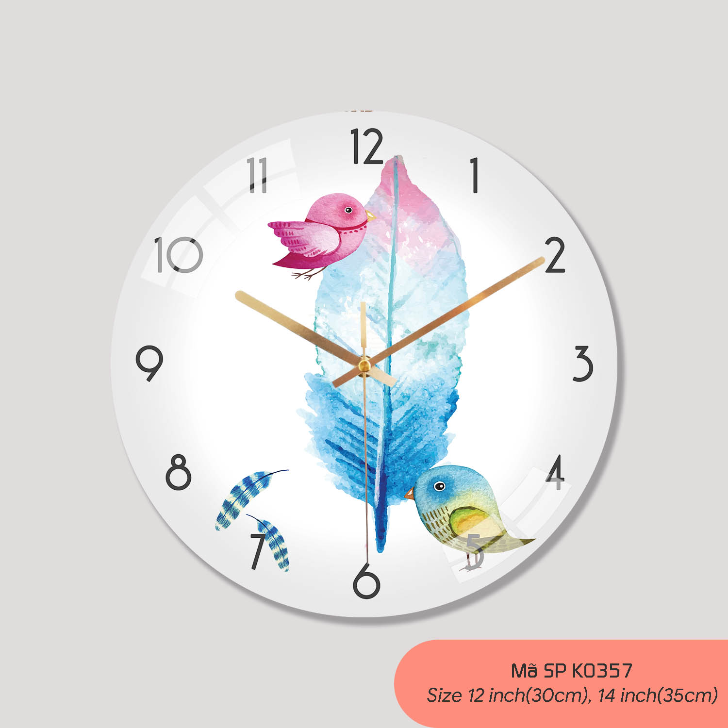 Trang trí đồng hồ treo tường, đồng hồ treo tường phòng khách đẹp mã K0357