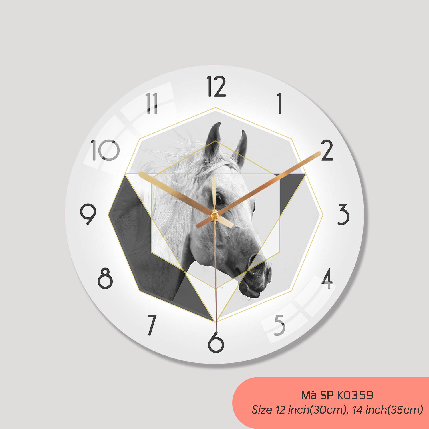 Đồng hồ treo tường phòng khách, tranh đồng hồ treo tường đẹp mã K0359