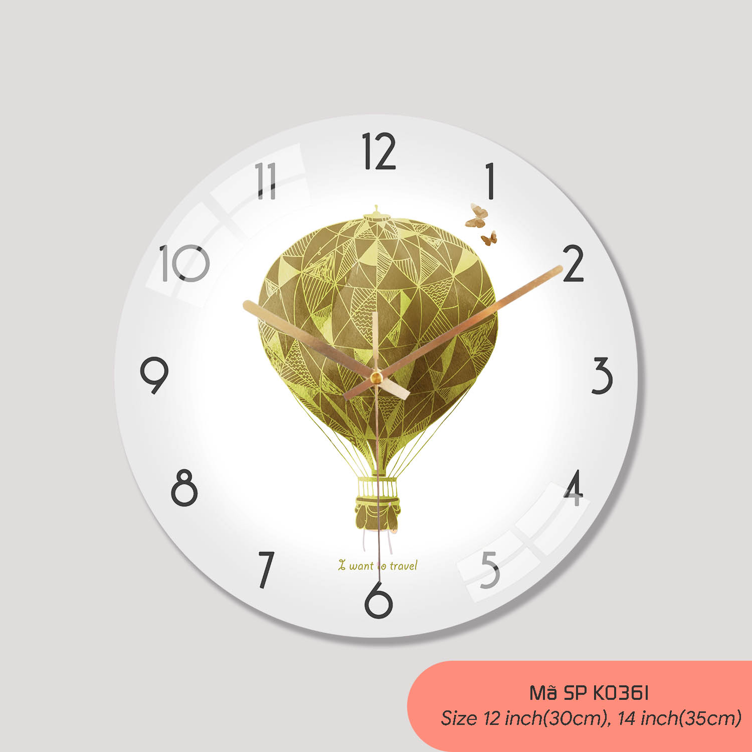 Tranh đồng hồ treo tường đẹp, đồng hồ trang trí đẹp mã K0361