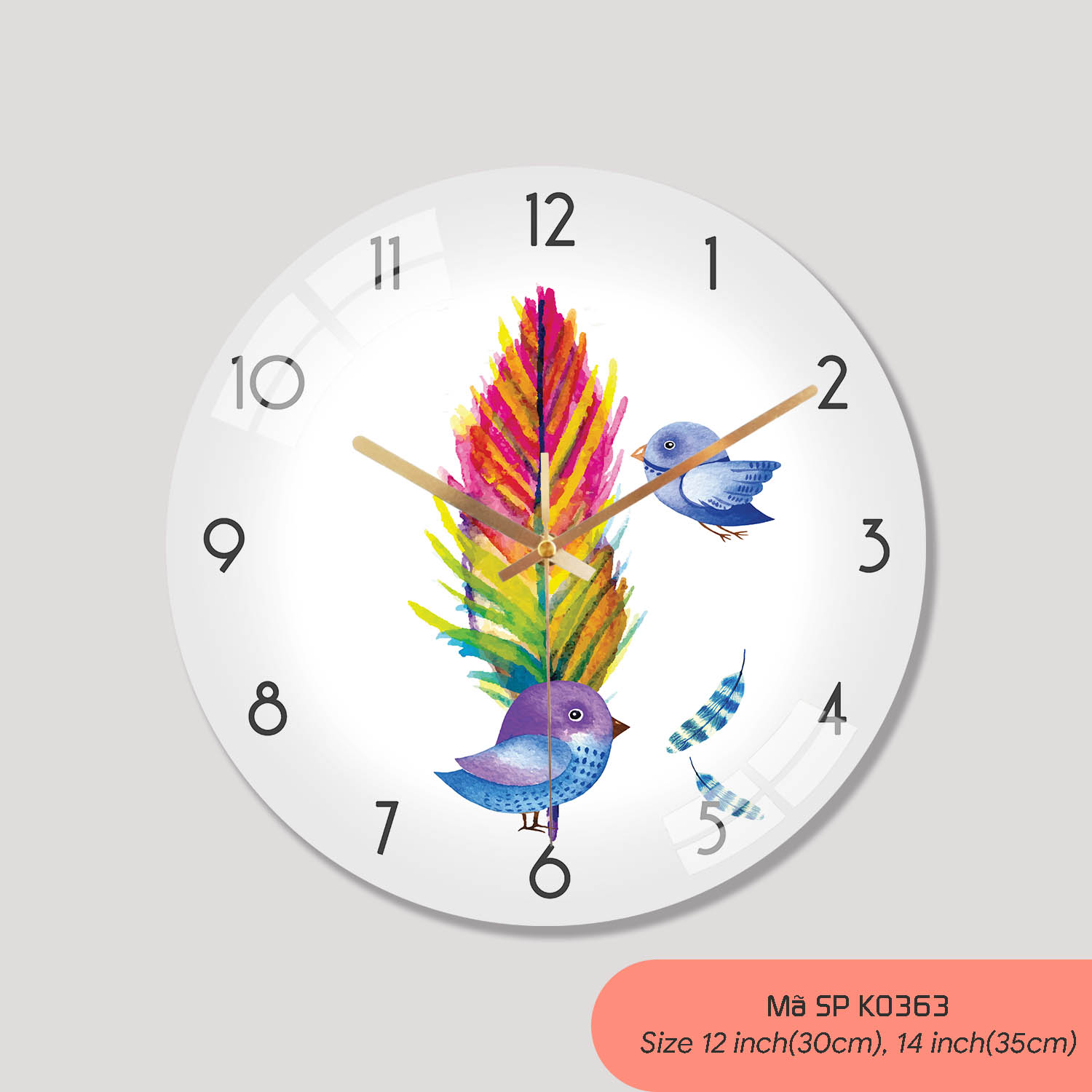 Tranh treo tường có đồng hồ, đồng hồ treo phòng ngủ mã K0363
