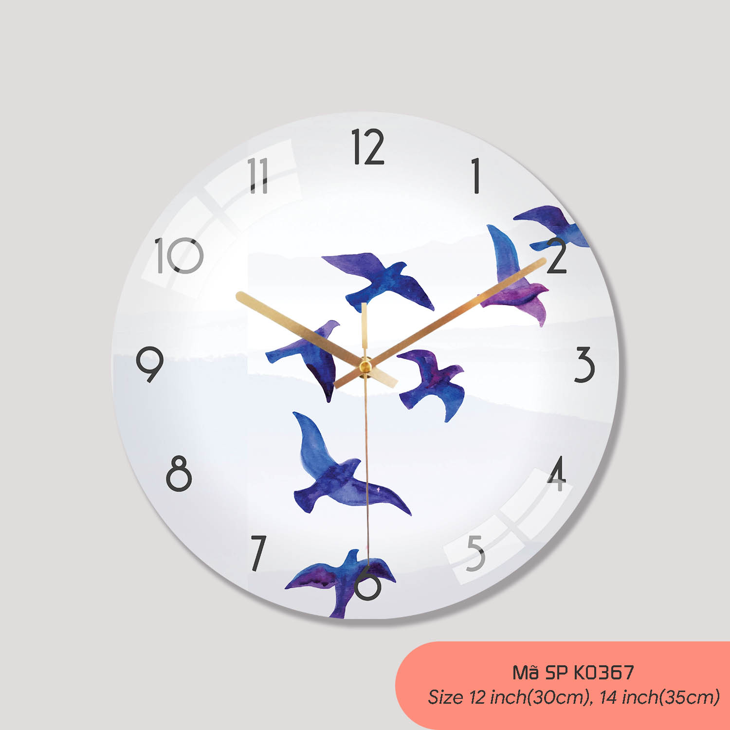 Đồng hồ treo tường nghệ thuật, đồng hồ treo tường phòng khách đẹp mã K0367