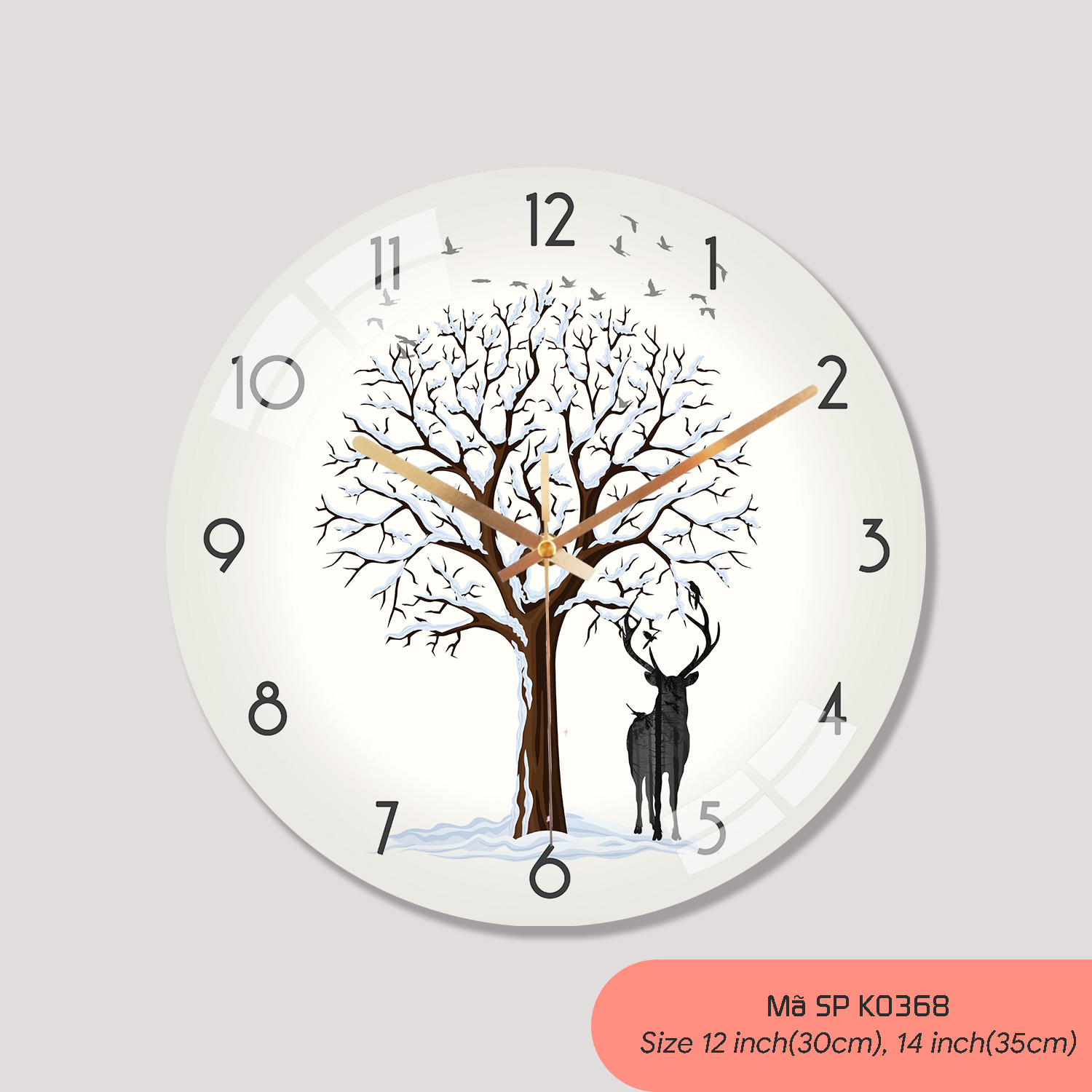 Tranh đồng hồ treo tường đẹp, đồng hồ treo phòng khách đẹp mã K0368