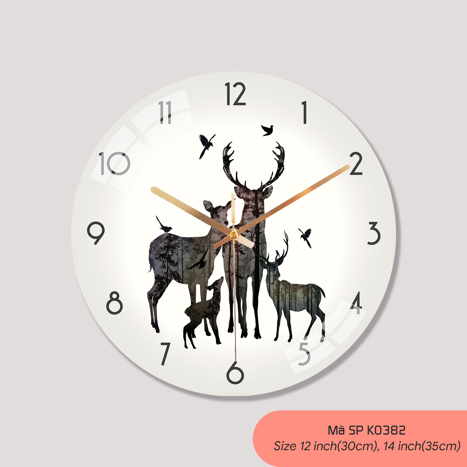 Đồng hồ treo tường tranh, đồng hồ kiểu treo tường mã K0382