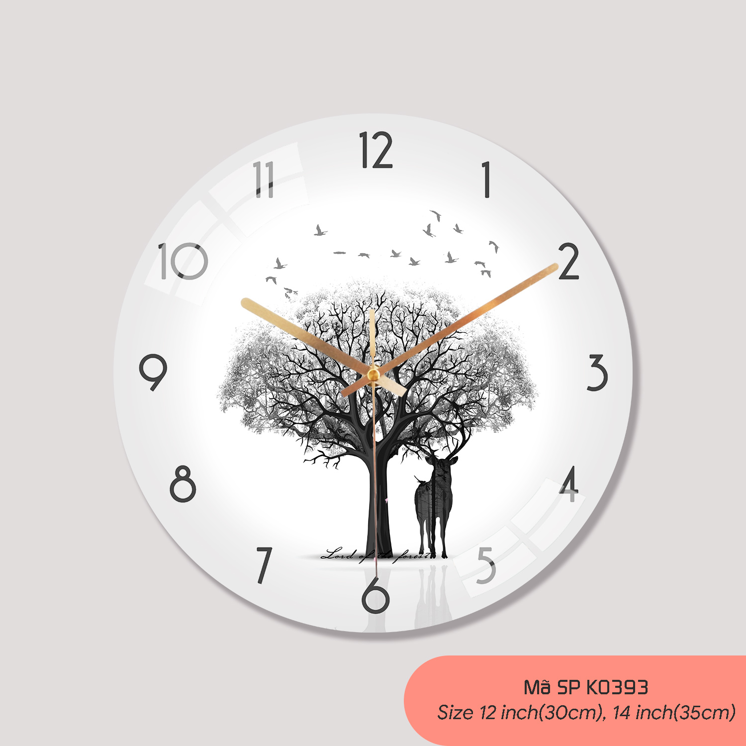 Đồng hồ treo tường giá rẻ, tranh dong ho treo tuong mã K0393