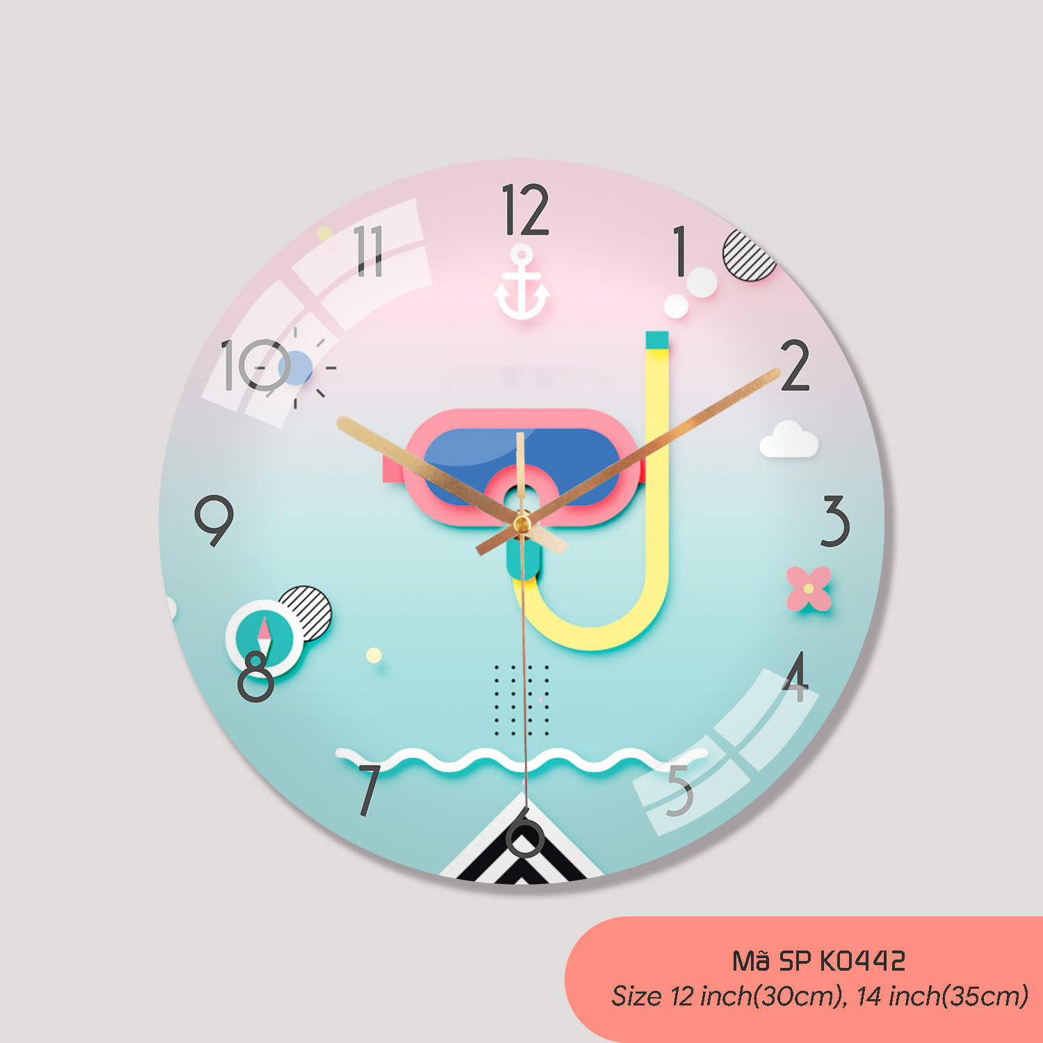 Đồng hồ treo tường trang trí phòng khách, tranh dong ho treo tuong mã K0442