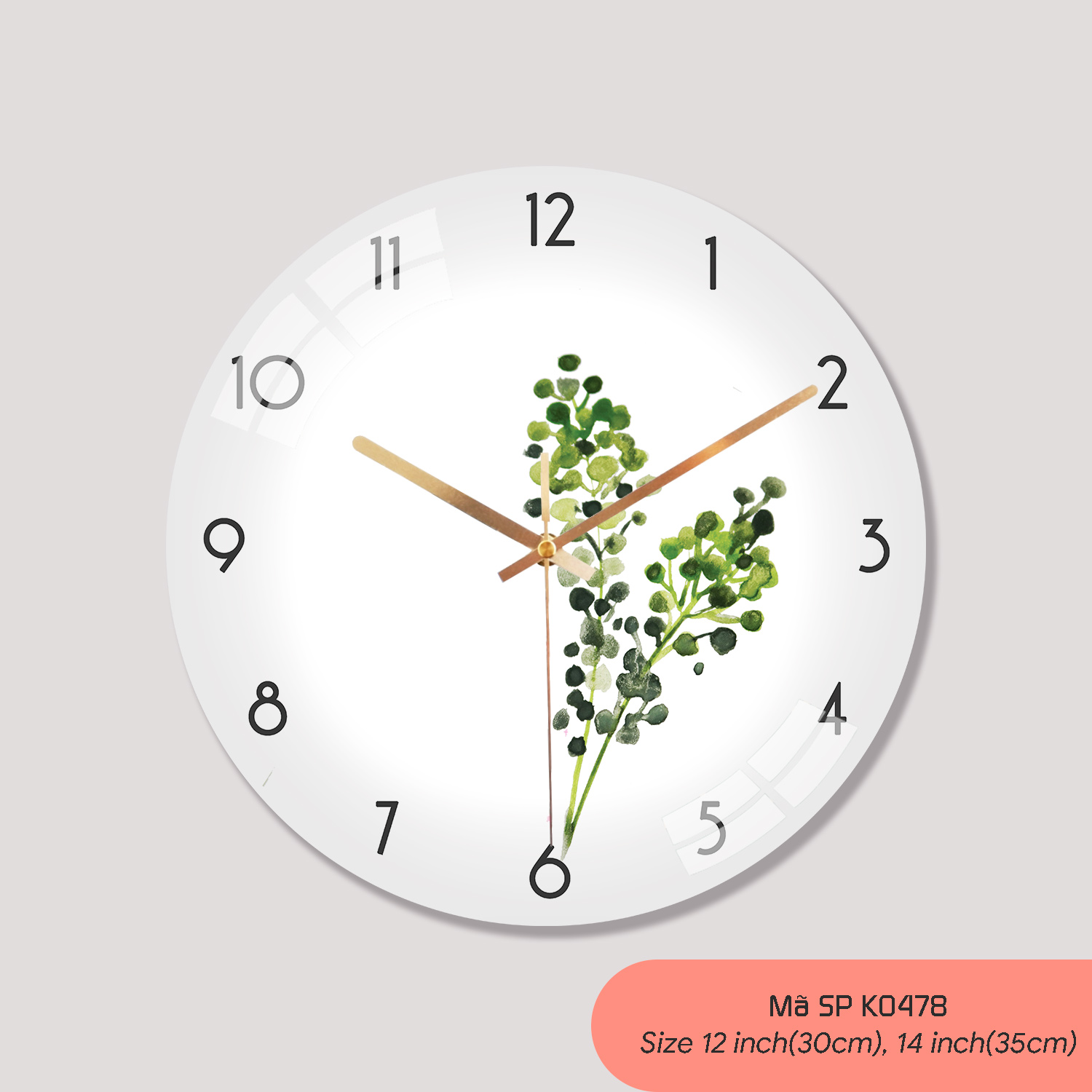 Đồng hồ treo phòng ngủ, tranh đồng hồ treo tường đẹp mã K0478